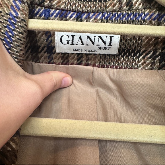 Gianni Sport Vintage Plaid Blazer - Brown and Blue - Picture 4 of 8